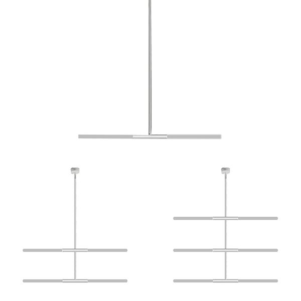 Lampadario tubolare acrilico moderno moderno 2/4/6 luci in bianco/nero/oro a soffitto in luce calda/bianca