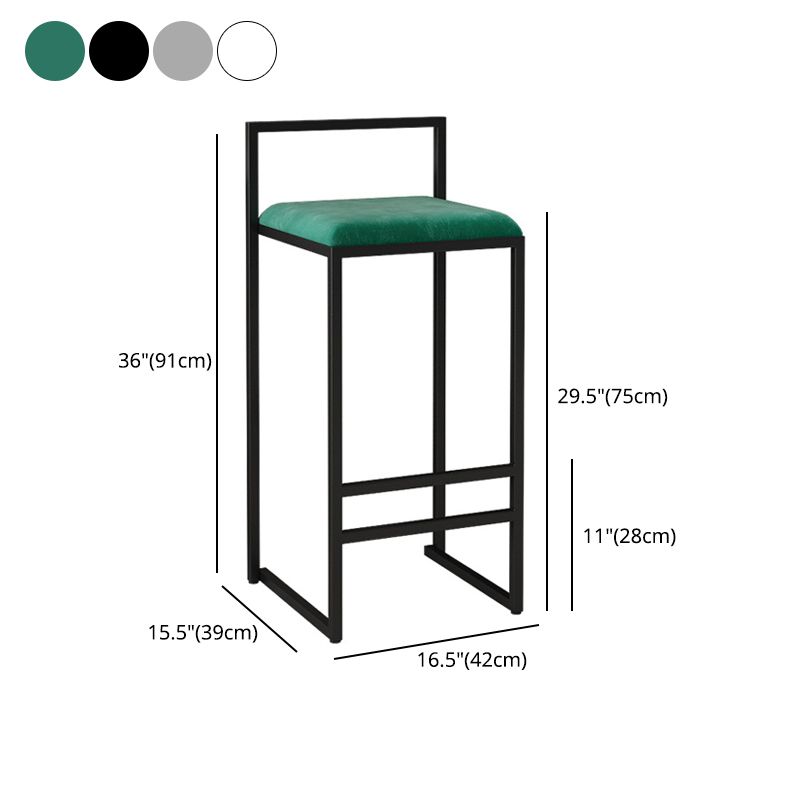 Contemporary Bar and Counter Stool Low Back Stool with Sled Base