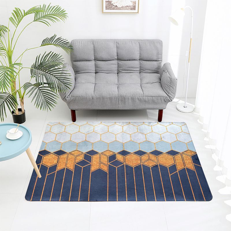 Orange Modern Carpet Polyester Graphic Carpet Stain Resistant Carpet for Home Decor