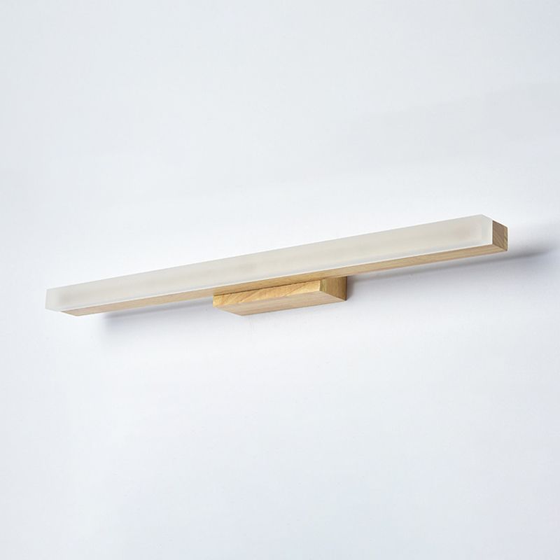 Miroir en bois simple moderne Miroir Light Rectangle LED Vanité LED pour chambre à coucher