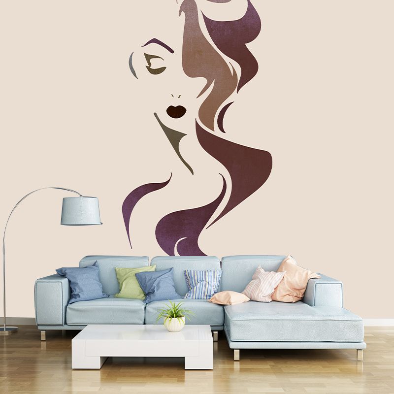 Line Art Resistant Mural Wallpaper Illustration Sleeping Room Wall Mural