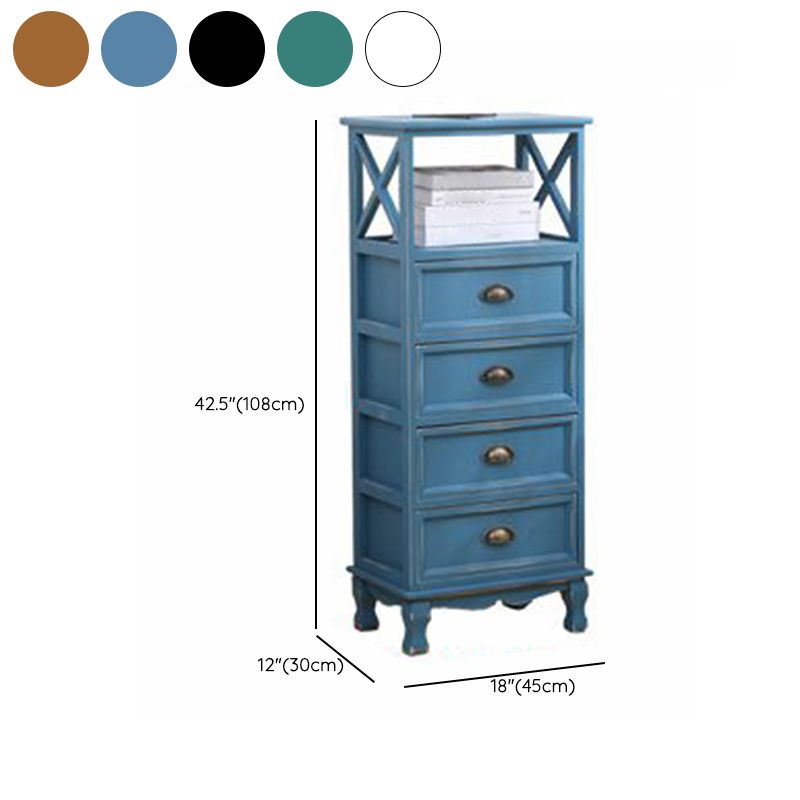 Coastal Storage Chest Solid Wood Dresser with 1/2/3/4 Drawers , 11.7 Inch Width