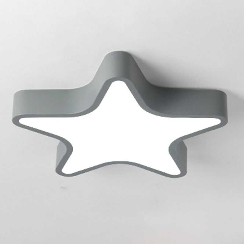 Pentagram Shape LED Ceiling Lamp Macaroon Modern Simple Style Iron 1 Light Flush Mount for Bedroom