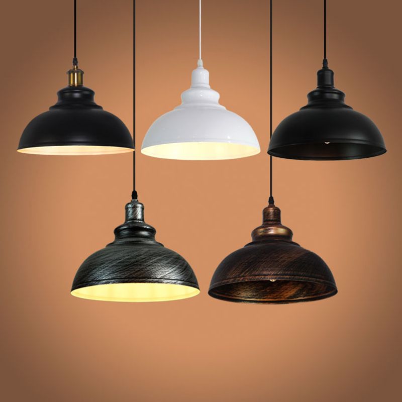 Metal Dome Pendant Lighting Fixtures Industrial Kitchen Warehouse Single Hanging Light with 43" Adjustable Hanging wire