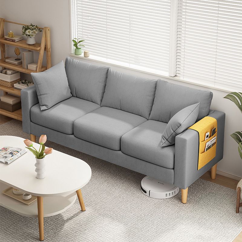 Square Arm Standard Sofa Pillows Included Settee with Metal Legs