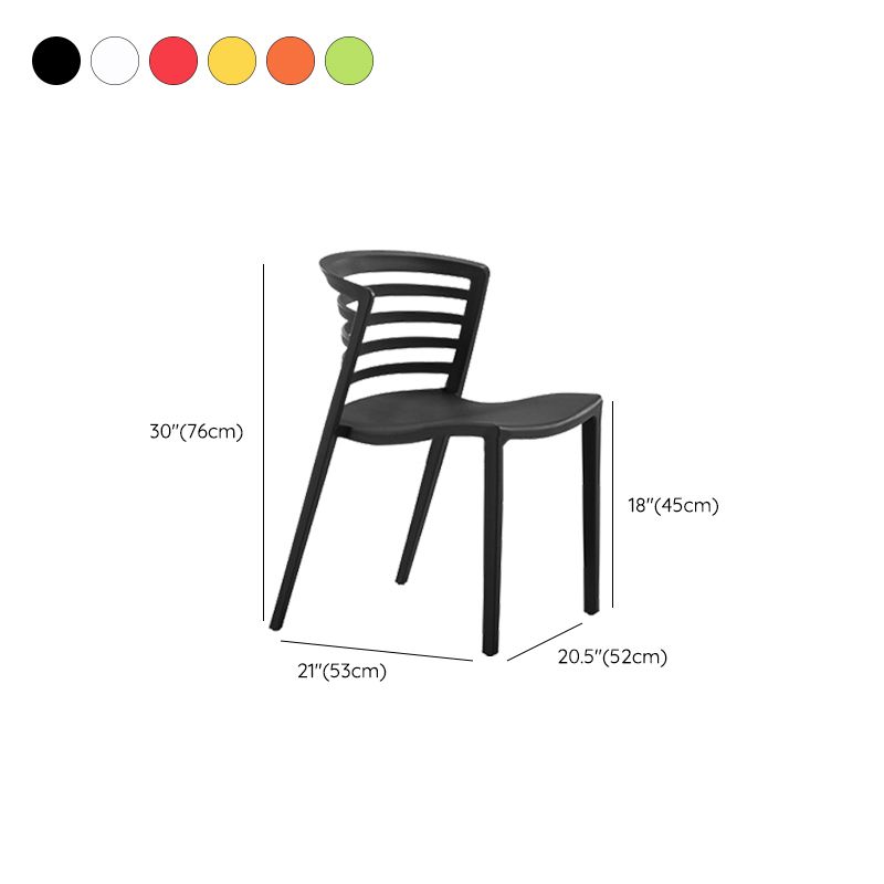 Contemporary Style Armless Chair Plastic Side Chair for Dining Room