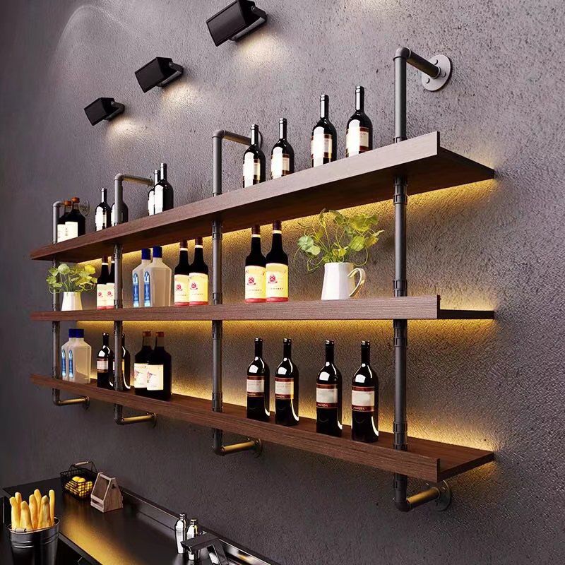 Industrial Style Bookshelf Wall Mounted Shelf Bookcase for Home