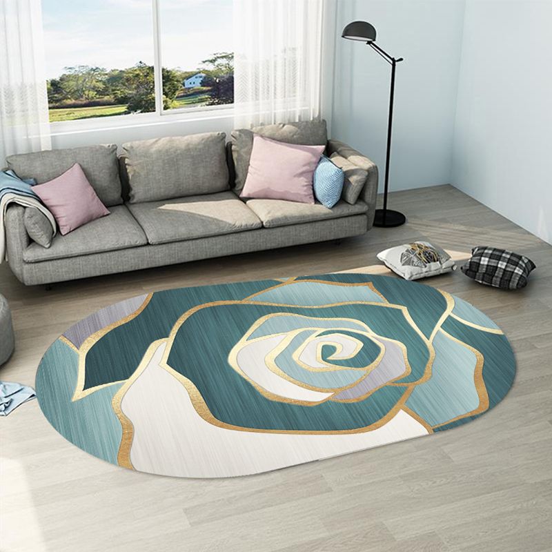 Fancy Modern Area Rug Geometric Pattern Polyester Area Carpet Stain Resistant Rug for Home Decor