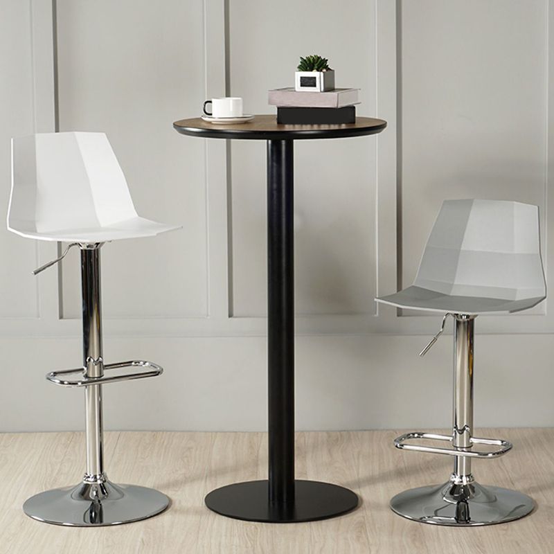 Modern Plastic Low Back Counter Stool Plastic Furniture in Matte Finish