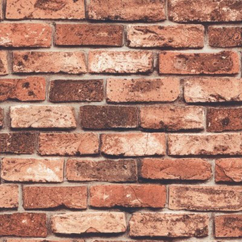 Brick Print Wallpaper Roll Dark Color Industrial-Style Wall Art for House Interior
