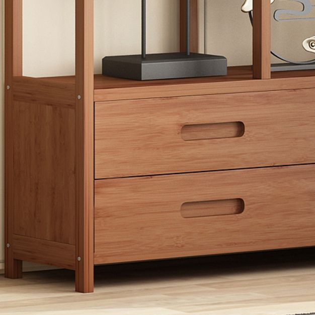 Etagere Shelf Bookcase Brown Vertical Bookshelf for Home Office