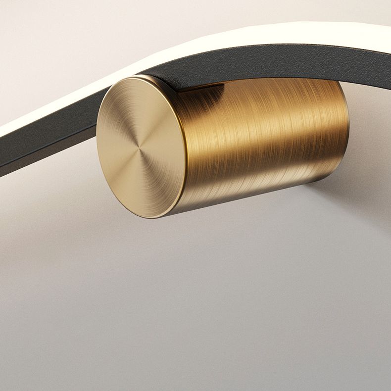 Modern LED Wall Mount Lighting Black Wave Wall Lighting Fixture with Metal Shade