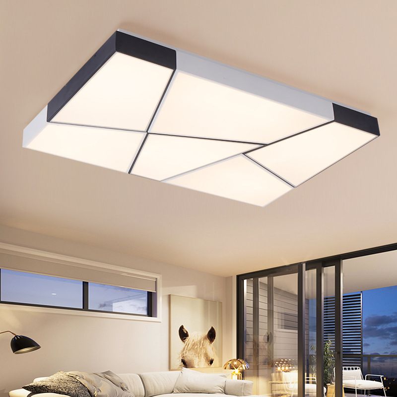 Luminaires encastrés géométriques en acrylique, Style moderne, lumière Led blanche et noire