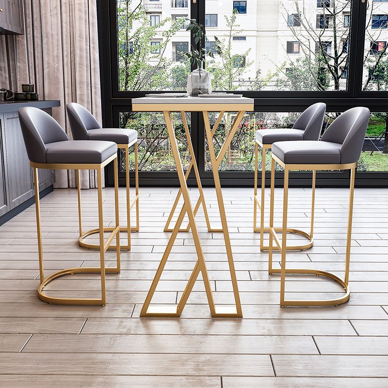 Contemporary 1/2/3/5/7 Pieces Bar Table Set Rectangle Stone Bar Table with Bar Stool