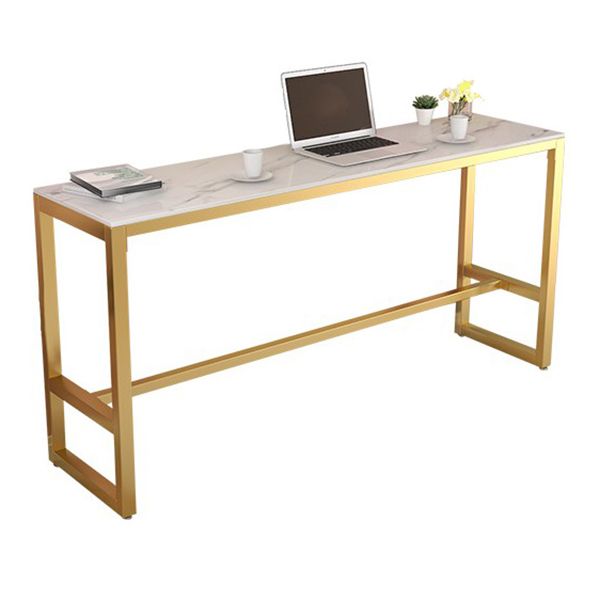 Stone Bar Dining Table Glam Style Bar Table for Milk Tea Shop Cafe