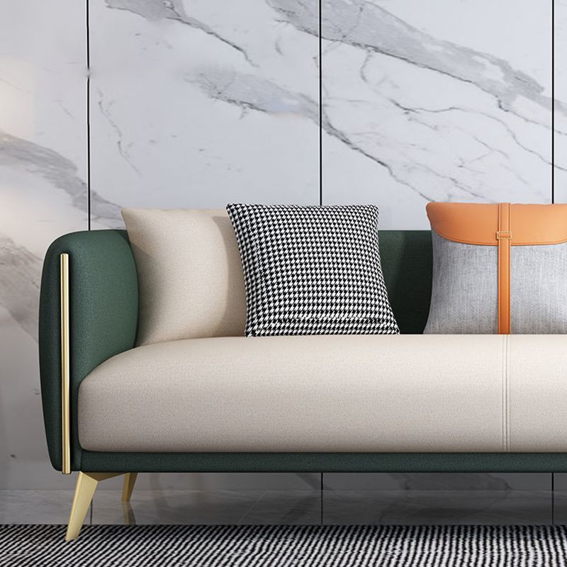 Tuxedo Arm Sofa Modern Faux Leather Sofa 26.77" D x 29.52" H