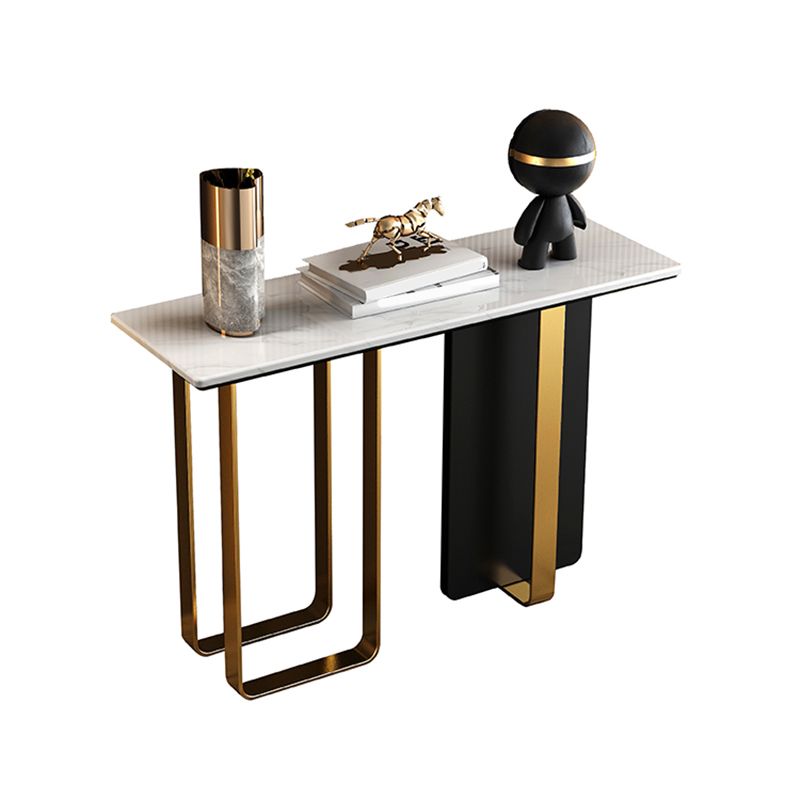 Glam Marble Rectangle Console Table Stain Resistant Scratch Resistant Console