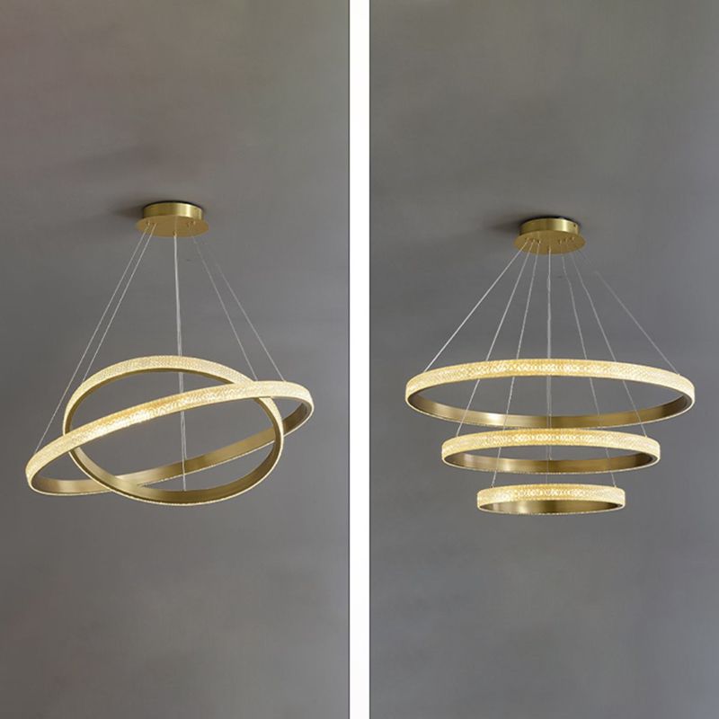Multi Lights Circle Pendant Chandelier Modern Style Metal Hanging Lamps