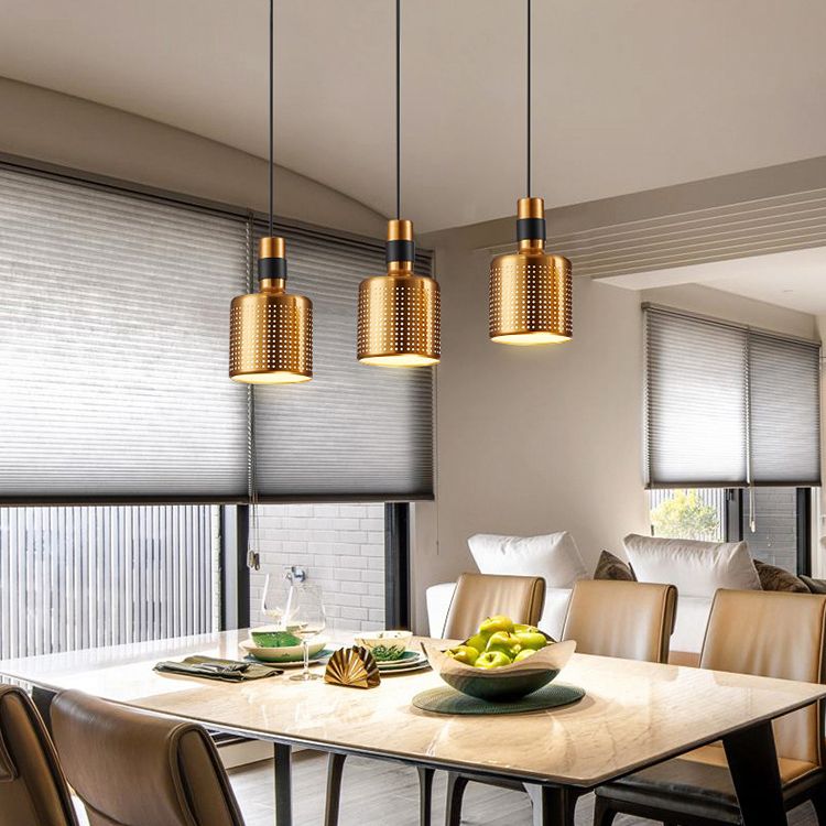 Gold Plated 3-Light Pendant Light Post-modern Metal Hanging Light Fixture for Dining Room