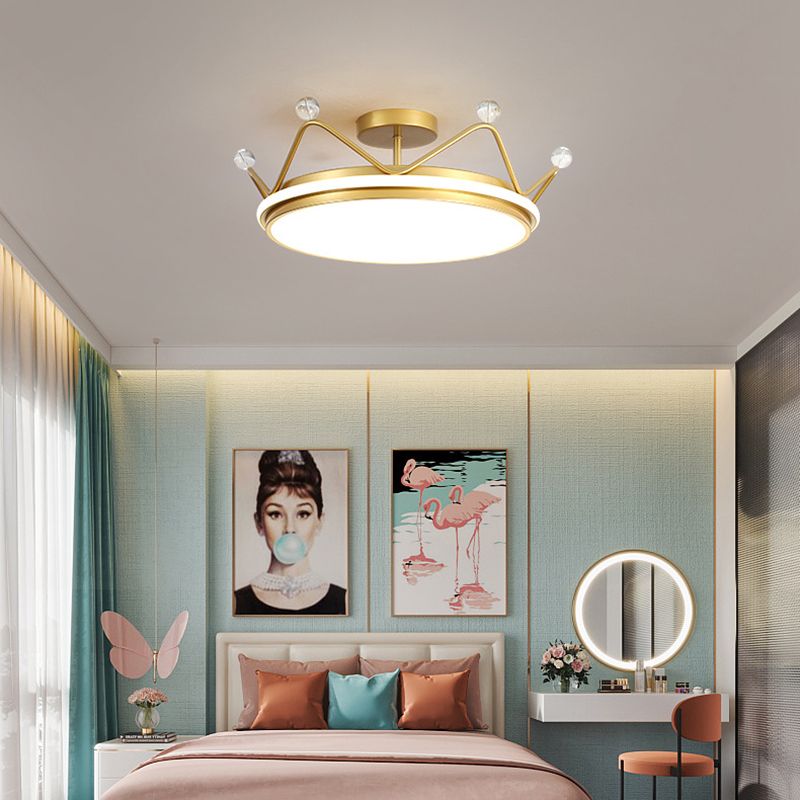 Round Semi Flush Mount Ceiling Fixture Kids Acrylic Semi Flush Light