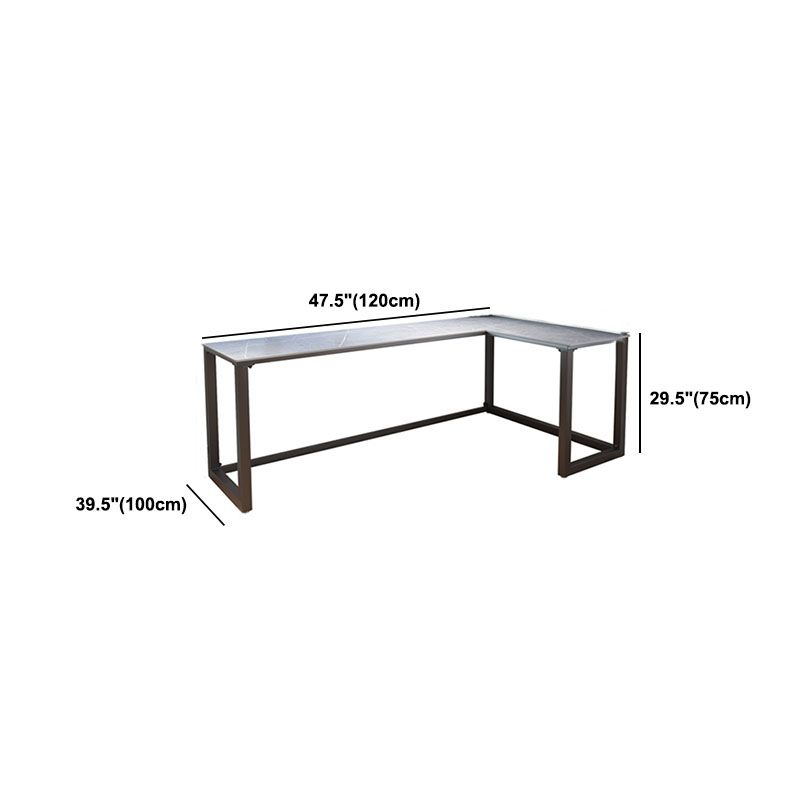 Modern L-Shape Writing Desk Home Office Desk with Metal Legs