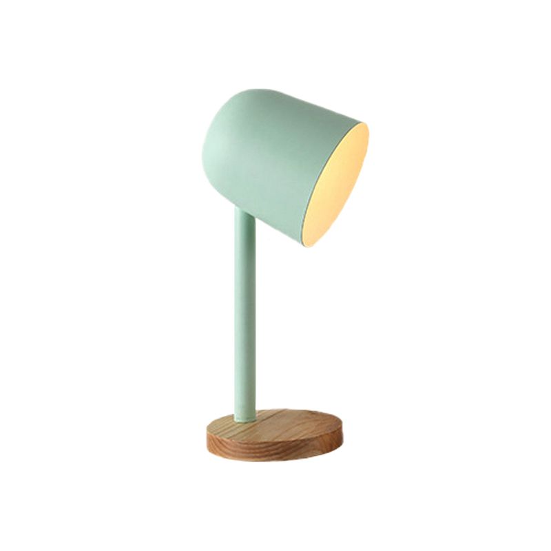 Weiß/blau/grün -gewölbter Lesebuch Light Minimalism Style 1 Light Metallic Schreibtischlampe mit Holzbasis