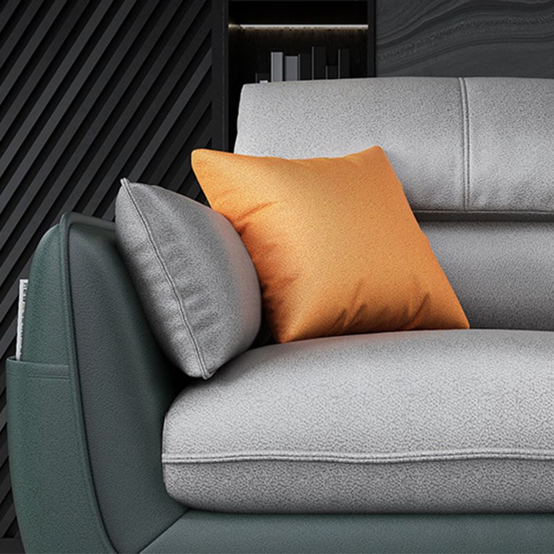 Sofa en faux cuir scandinave et section de rangement en L avec rangement