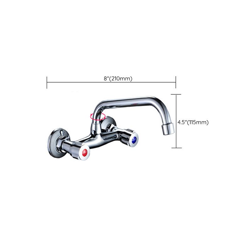 Modern 1-Hold Bar Faucet Double Handle Wall-mounted Lead Free Bar Faucet