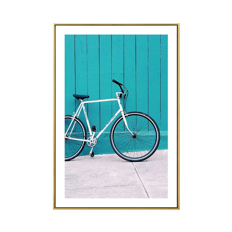 Textured Photo Bicycle Art Print Canvas Contemporary Wall Decor for Boys Bedroom