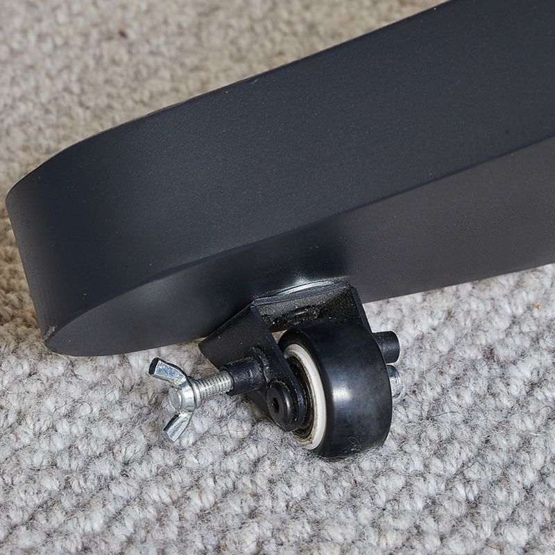 17.7"H Modern Adjustable Metal Cross Base Slate Square Coffee Table on Wheels