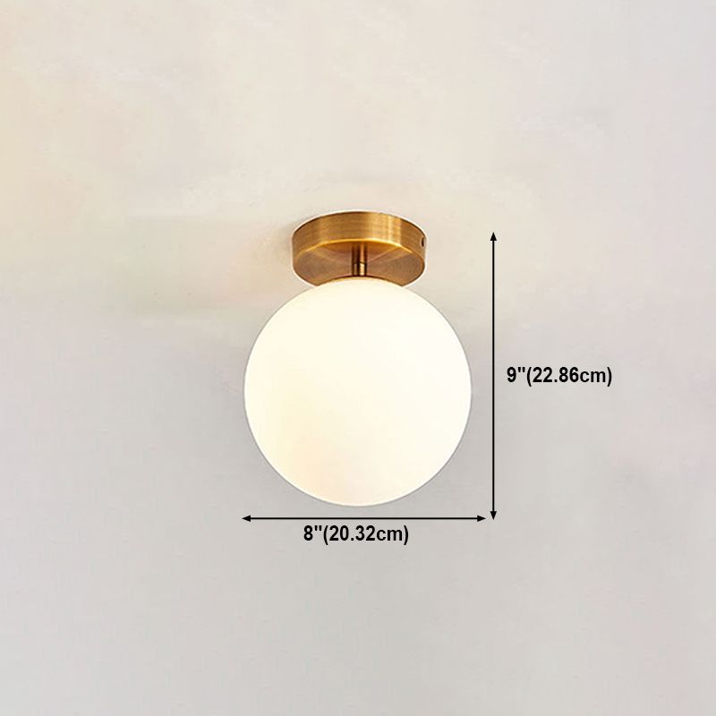 Glass Round Ceiling Mount Light Minimalist-Style Flush Mount Ceiling Light Fixture