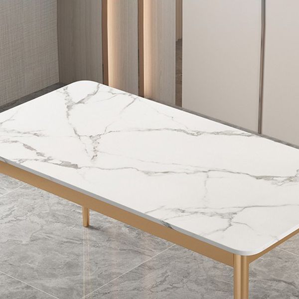 Traditional Luxury Dining Table White Top Rectangle 4 Legs Table for Home