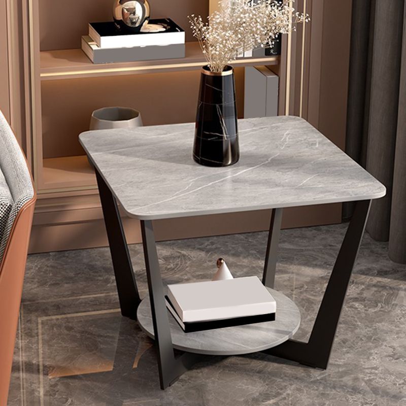 Slate Cross Legs Corner Table Modern Square Sofa Side End Table