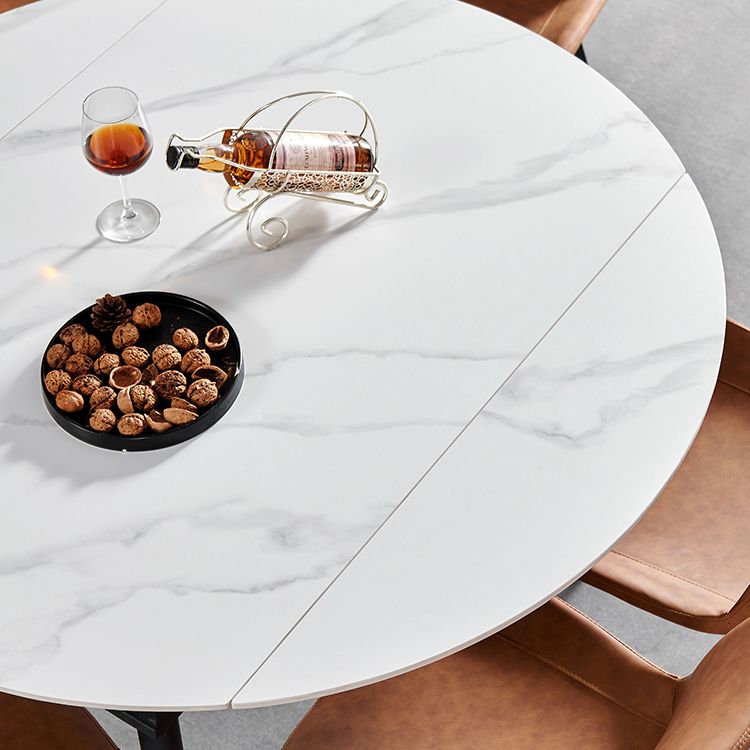 Table de salle à manger rectangulaire de 4 pieds en pierre de style Simplicity avec abattant