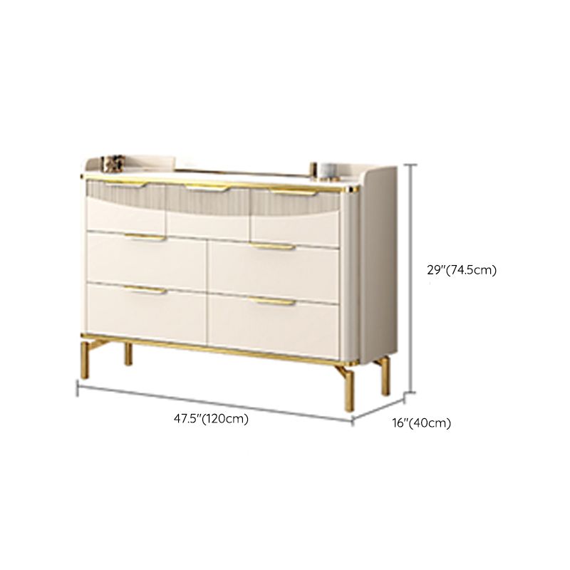 Glam Stone 16"Wide Storage Chest Bedroom Chest in White with Drawers