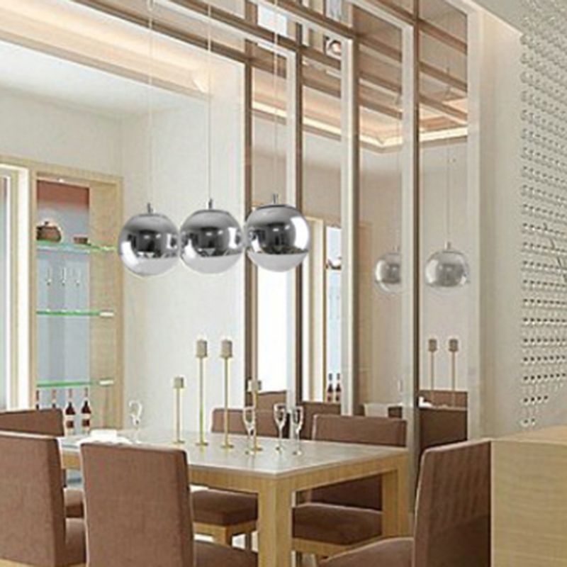 Glass Ball Pendant Lighting Modern 1 Head Hanging Lamp for Dinning Room