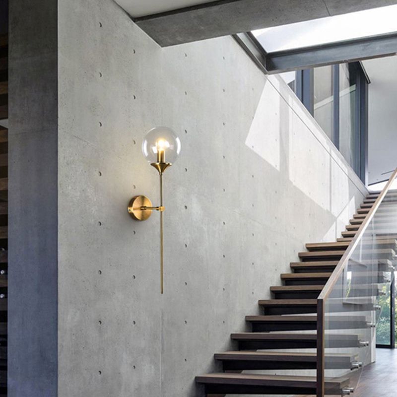 Luci di applique a sfera di vetro MODERNA MODERNA 1 Fissature di illuminazione a parete