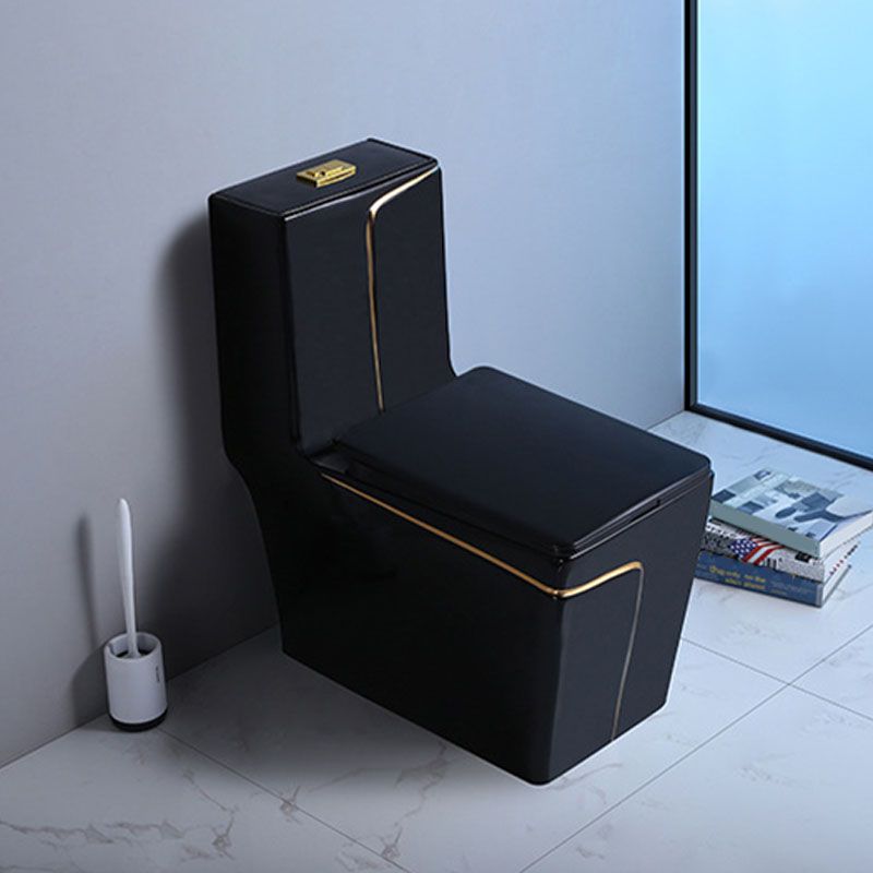 Household Water-saving Toilet Siphon One-piece Large-diameter Toilet in Black Finish