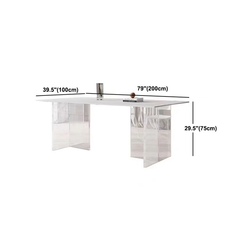 Modern Dining Set 1/4/5/7 Pcs Acrylic Pedestal Dining Table with Chairs