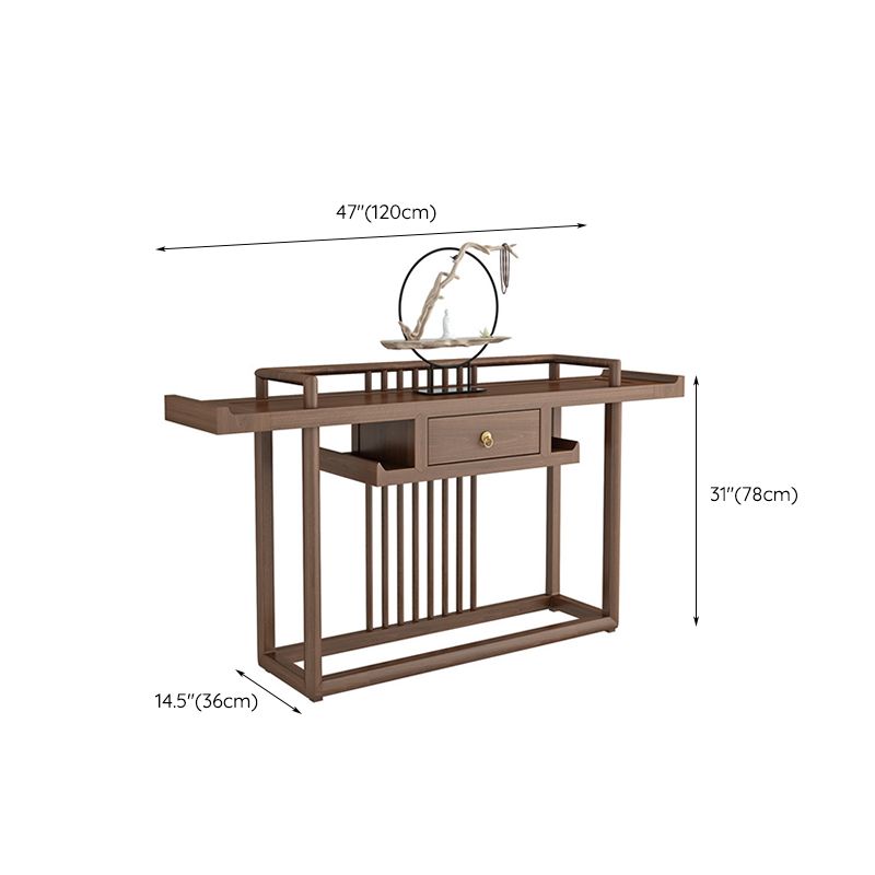 30.71-inch Tall Console Table Solid Wood Accent Table with Shelf