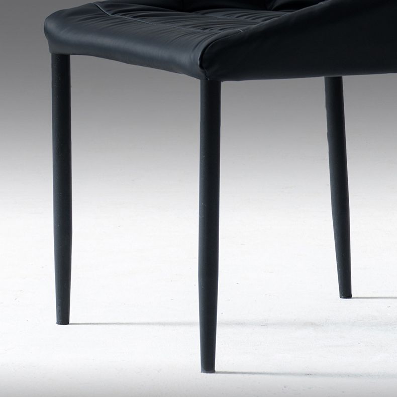 Silla auxiliar para el hogar contemporánea, silla de comedor tapizada de metal con respaldo sólido (juego de 2)