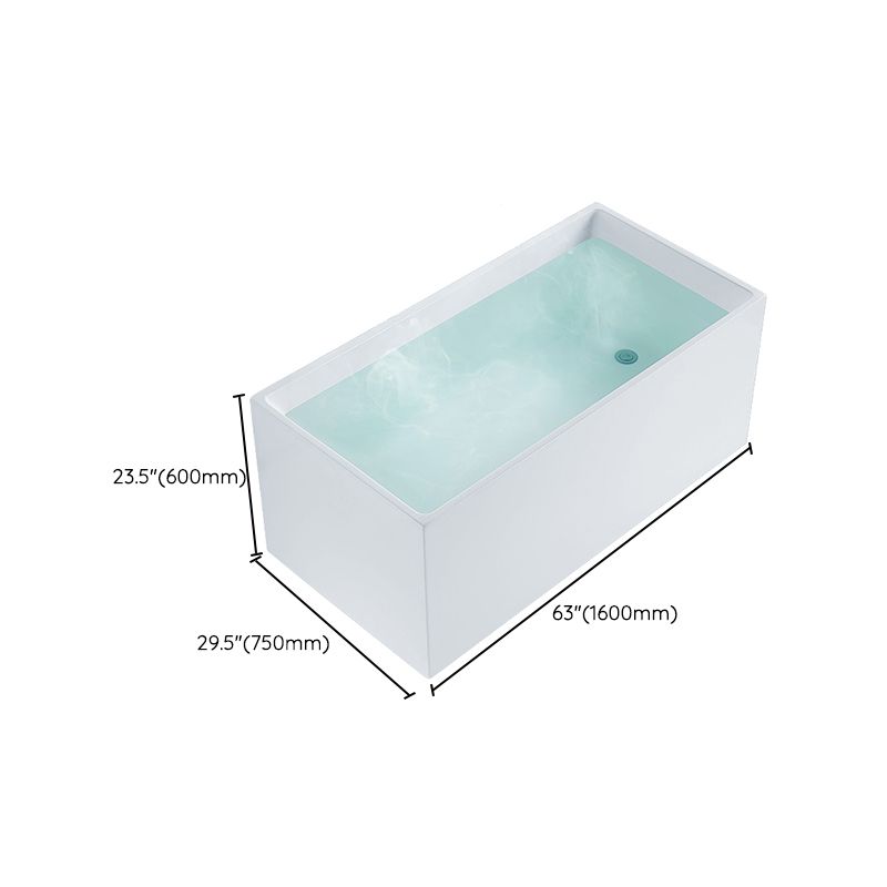 Antique Finish Soaking Bathtub Acrylic Rectangular Back to Wall Bath Tub