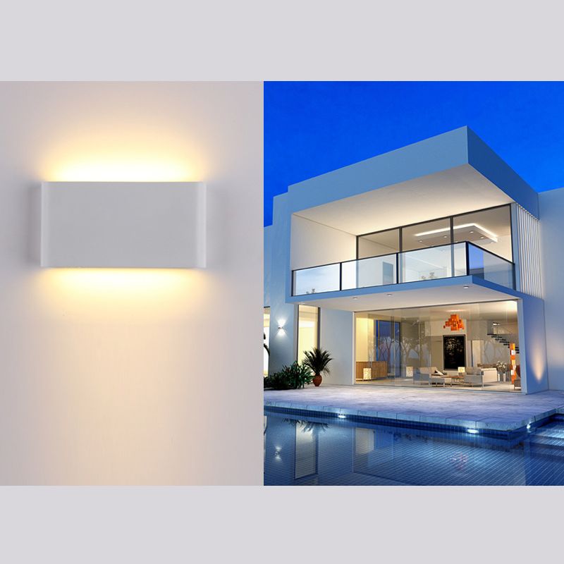 Minimalismus Aluminium LED Wandlampe zeitgemäße Stil wasserdichte Rechtecke Wandleuchte für den Innenhof Balkon