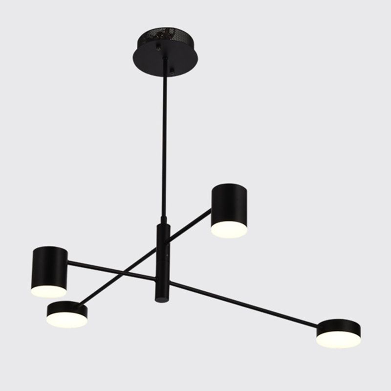 Black Sputnik Pendant Lighting Fixture Modern Style LED Metal Hanging Chandelier