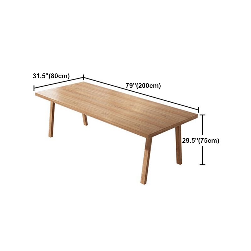 Modern Pine Solid Wood Dining Room Table 4 Legs Natural Rectangle Dining Table