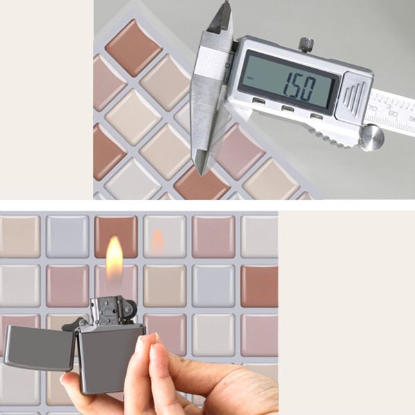 Pvc Tile Peel and Stick Tile Kitchen Waterproof Mosaic Backsplash Wall Tile