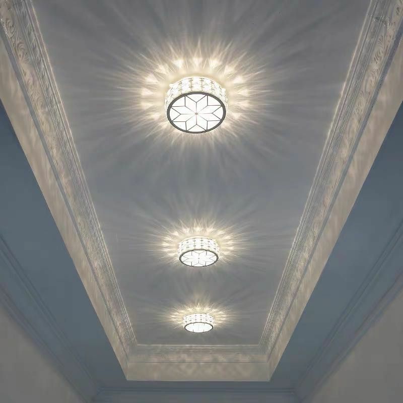 Ronde gevormde gang LED-inbouwlamp met kristallen moderne stijl inbouwplafond