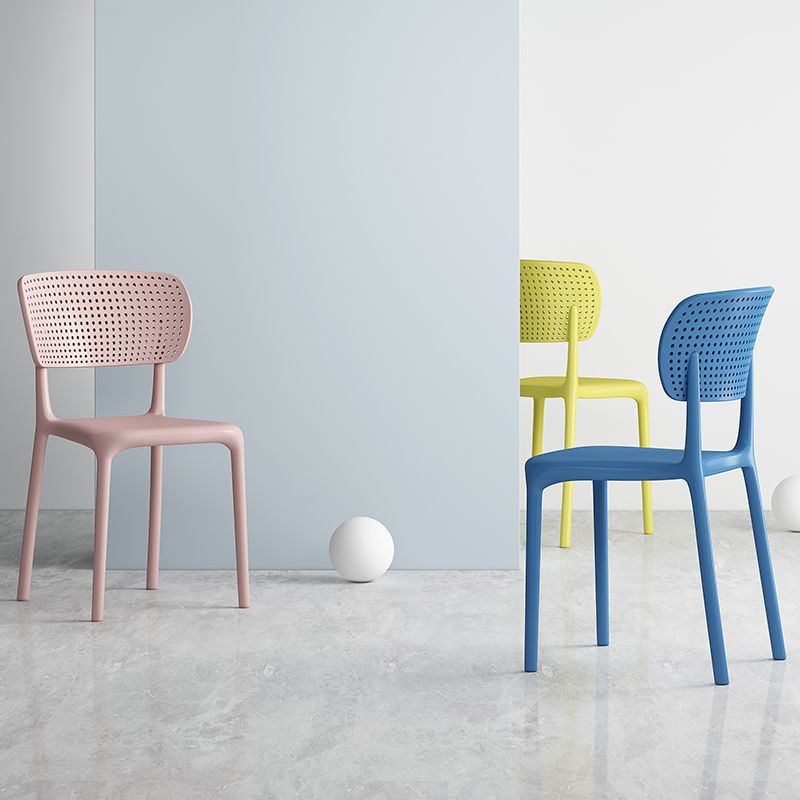 Modern Indoor-Outdoor Chair Plastic Open Back Dining Chair Set