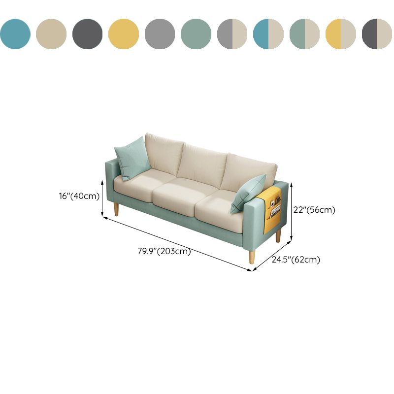 Square Arm Standard Sofa Pillows Included Settee with Metal Legs