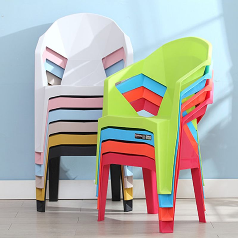 Contemporary Style Dining Chair Plastic Dining Arm Side Chairs for Kitchen (Set of 4)